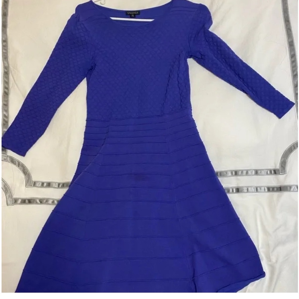 Tahari Royal Blue Long Sleeve Dress